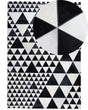 Rug Black and White Leather 140 x 200 cm Handcrafted Modern Beliani
