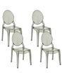 Set of 4 Dining Chairs Black Transparent Synthetic Material Solid Back Armless Stackable Vintage Modern Design Beliani