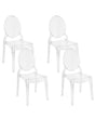 Set of 4 Dining Chairs Transparent Synthetic Material Solid Back Armless Stackable Vintage Modern Design Beliani