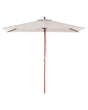 Garden Sun Parasol Beige Fabric Birch Wood 244 cm Weather Resistant Beliani