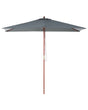 Garden Sun Parasol Grey Fabric Birch Wood 244 cm Weather Resistant Beliani