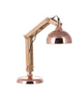 Desk Lamp Copper Light Wood Swing Adjustable Arm Metal Shade Table Light Beliani