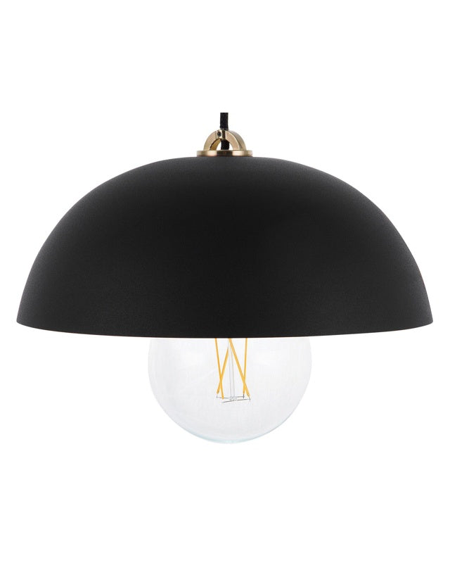 Ceiling Lamp Black Metal 168 cm Pendant Dome Shade Modern Minimalistic Beliani