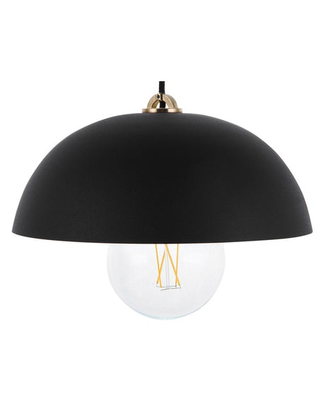 Ceiling Lamp Black Metal 168 cm Pendant Dome Shade Modern Minimalistic Beliani