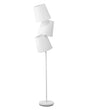 Floor Lamp White Fabric and Metal 164 cm 3-Light Adjustable Modern Beliani