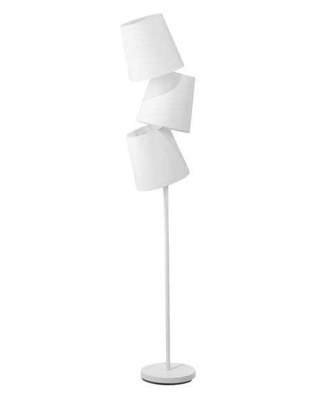 Floor Lamp Off-White Fabric and Metal 164 cm 3-Light Adjustable Modern Beliani