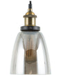 Pendant Lamp Smoked Glass Brass Metal Industrial Ceiling Light Beliani