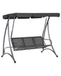 Patio Swing Black Mesh Steel Frame 3 Seater Beliani