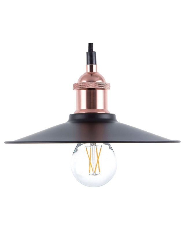 Pendant Lamp Black Metal Industrial Style Ceiling Light 22 cm Beliani