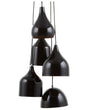 5 Light Pendant Lamp Black Metal Modern Cluster Hanging Light Beliani