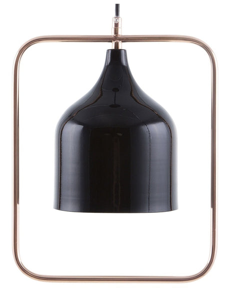 Ceiling Lamp Black Metal 121 cm Pendant Copper Frame Industrial Beliani