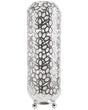 Floor Lamp Silver Metal Cylindrical Shape 70 cm Floral Pattern Glam Beliani