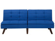 Sofa Bed Cobalt Blue 3-Seater Quilted Upholstery Click Clack Split Back Metal Legs Beliani