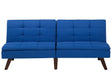 Sofa Bed Cobalt Blue 3-Seater Quilted Upholstery Click Clack Split Back Metal Legs Beliani