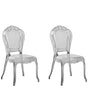 Set of 2 Dining Chairs Black Transparent Acrylic Solid Back Armless Stackable Vintage Modern Design Beliani