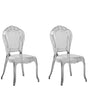 Set of 2 Dining Chairs Black Transparent Acrylic Solid Back Armless Stackable Vintage Modern Design Beliani