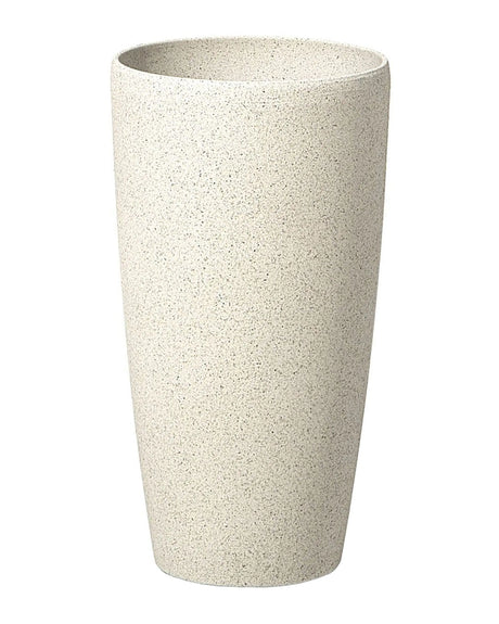 Plant Pot Beige Stone Tall Flower Planter 42 x  23 cm Modern Minimalistic Outdoor Indoor Decor Accessories Beliani