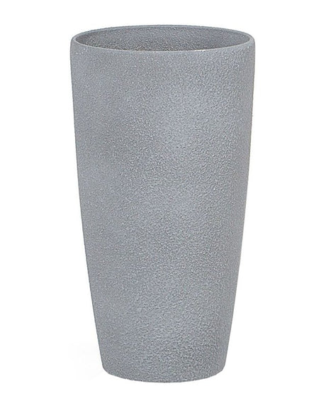 Plant Pot Grey Stone Tall Flower Planter 42 x ø 23 cm Modern Minimalistic Outdoor Indoor Decor Accessories Beliani