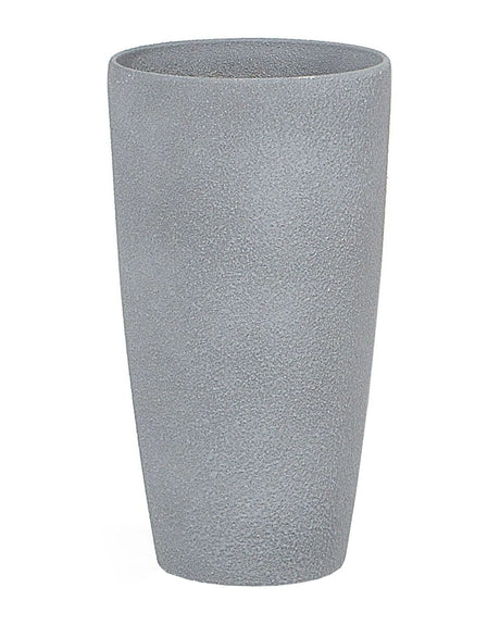 Plant Pot Grey Stone Tall Flower Planter 42 x  23 cm Modern Minimalistic Outdoor Indoor Decor Accessories Beliani