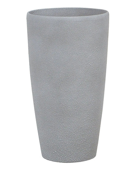 Plant Pot Grey Stone Tall Flower Planter 58 x  31 cm Modern Minimalistic Outdoor Indoor Decor Accessories Beliani