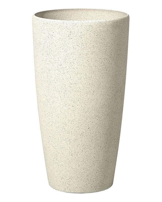 Plant Pot Beige Stone Tall Flower Planter 58 x ø 31 cm Modern Minimalistic Outdoor Indoor Decor Accessories Beliani