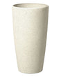 Plant Pot Beige Stone Tall Flower Planter 58 x  31 cm Modern Minimalistic Outdoor Indoor Decor Accessories Beliani
