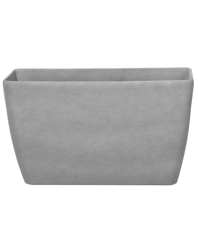 Plant Pot Grey Stone Flower Planter 74 x 32 x 45 cm Modern Minimalistic Outdoor Indoor Decor Accessories Beliani