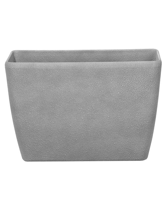 Plant Pot Grey Stone Flower Planter 60 x 27 x 41 cm Modern Minimalistic Outdoor Indoor Decor Accessories Beliani