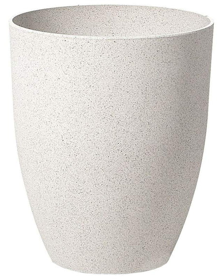 Plant Pot Off-White Stone Polyresin 35 x 35 x 42 cm Indoor Outdoor Beliani