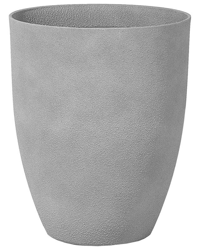 Plant Pot Grey Stone Polyresin 43 x 43 x 52 cm Indoor Outdoor Beliani