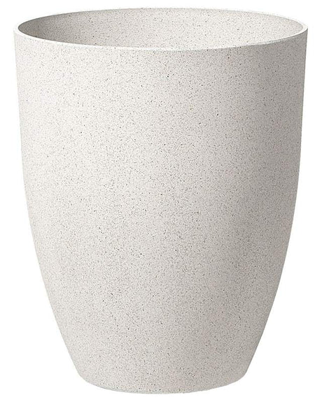 Plant Pot Off-White Stone Polyresin 43 x 43 x 52 cm Indoor Outdoor Beliani