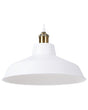 Hanging Light Pendant Lamp White Round Metal Shade Industrial Design Beliani