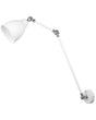 Wall Spot Lamp White with Silver Metal Long Swing Arm Reading Light Modern Design Beliani