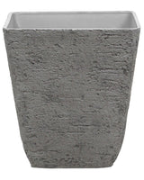 Plant Pot Grey Stone Polyresin 49 x 49 x 53 cm Indoor Outdoor Square Beliani