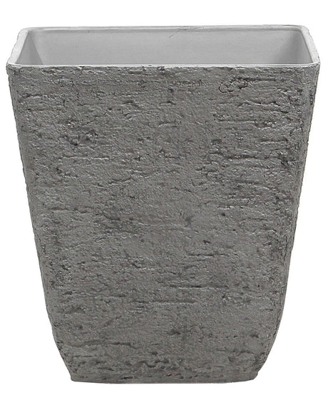 Plant Pot Grey Stone Polyresin 49 x 49 x 53 cm Indoor Outdoor Square Beliani