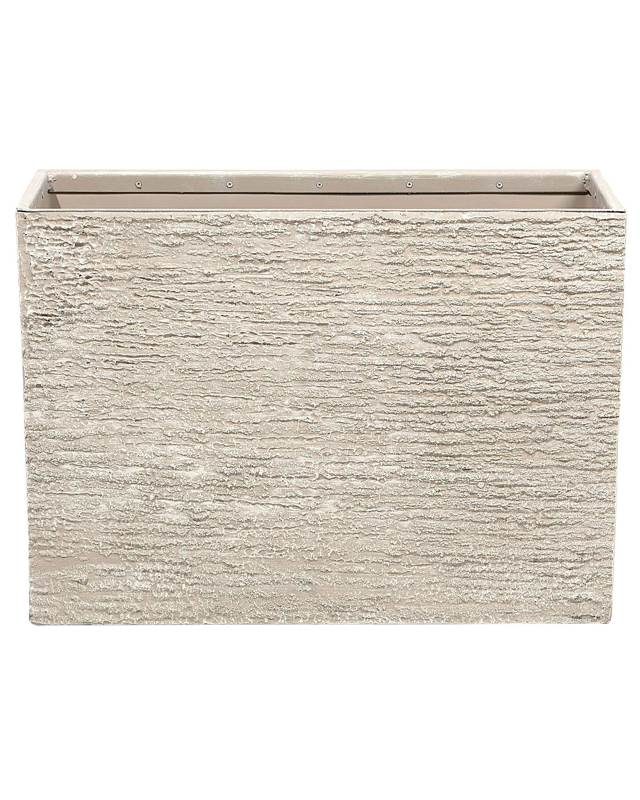 Plant Pot Beige Stone 50 x 70 x 29 cm Indoor Outdoor Rectangular Planter Beliani