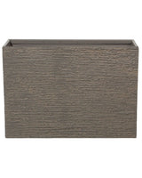 Plant Pot Brown Stone 56 x 80 x 56 cm Indoor Outdoor Rectangular Planter Beliani