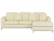 Corner Sofa Beige Leather Upholstered L-shaped Left Hand Orientation Beliani