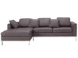 Corner Sofa Brown Leather Upholstered L-shaped Right Hand Orientation Beliani