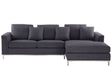 Corner Sofa Grey Fabric Upholstered L-shaped Left Hand Orientation Beliani