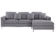 Corner Sofa Light Grey Fabric Upholstered L-shaped Left Hand Orientation Beliani