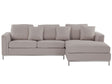 Corner Sofa Beige Fabric Upholstered L-shaped Left Hand Orientation Beliani