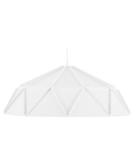 Pendant Lamp White Metal Geometrical Shape 1 Light Modern Beliani