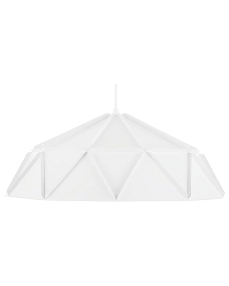 Pendant Lamp White Metal Geometrical Shape 1 Light Modern Beliani