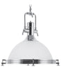Pendant Lamp White Glass Silver Elements Task Lighting Industrial Beliani