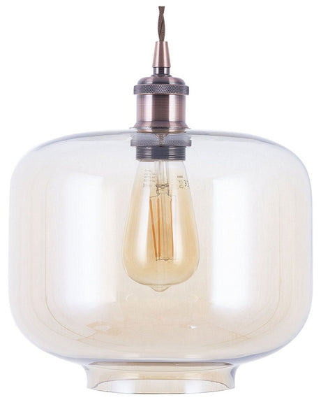 Pendant Lamp Transparent Glass Task Lighting Industrial Beliani