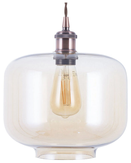 Pendant Lamp Transparent Glass Task Lighting Industrial Beliani