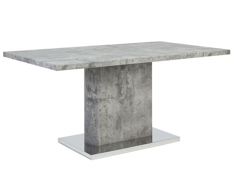 Dining Table Concrete Effect MDF 160 x 90 cm Metal Pedestal Base Beliani