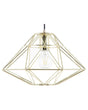 Pendant Lamp Gold Metal 1 Light Cage Shape Geometric Naked Wire Beliani