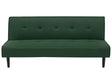 Sofa Bed Dark Green 3 Seater Buttoned Seat Click Clack Beliani